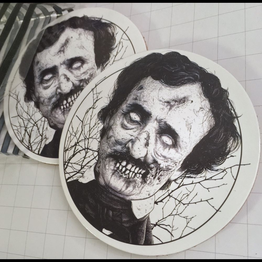 Edgar Allan Poe cork coasters, Scary Stories NEW